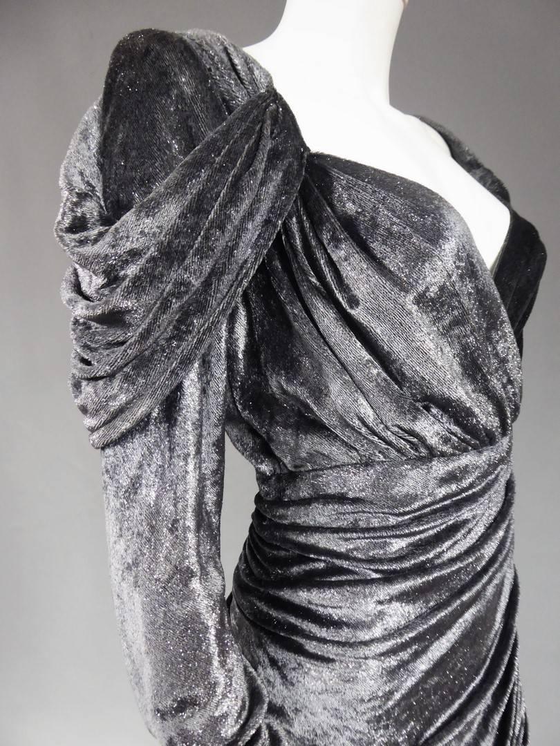 An Yves Saint Laurent Couture Velvet Evening Dress, Fall 1982 For Sale 7