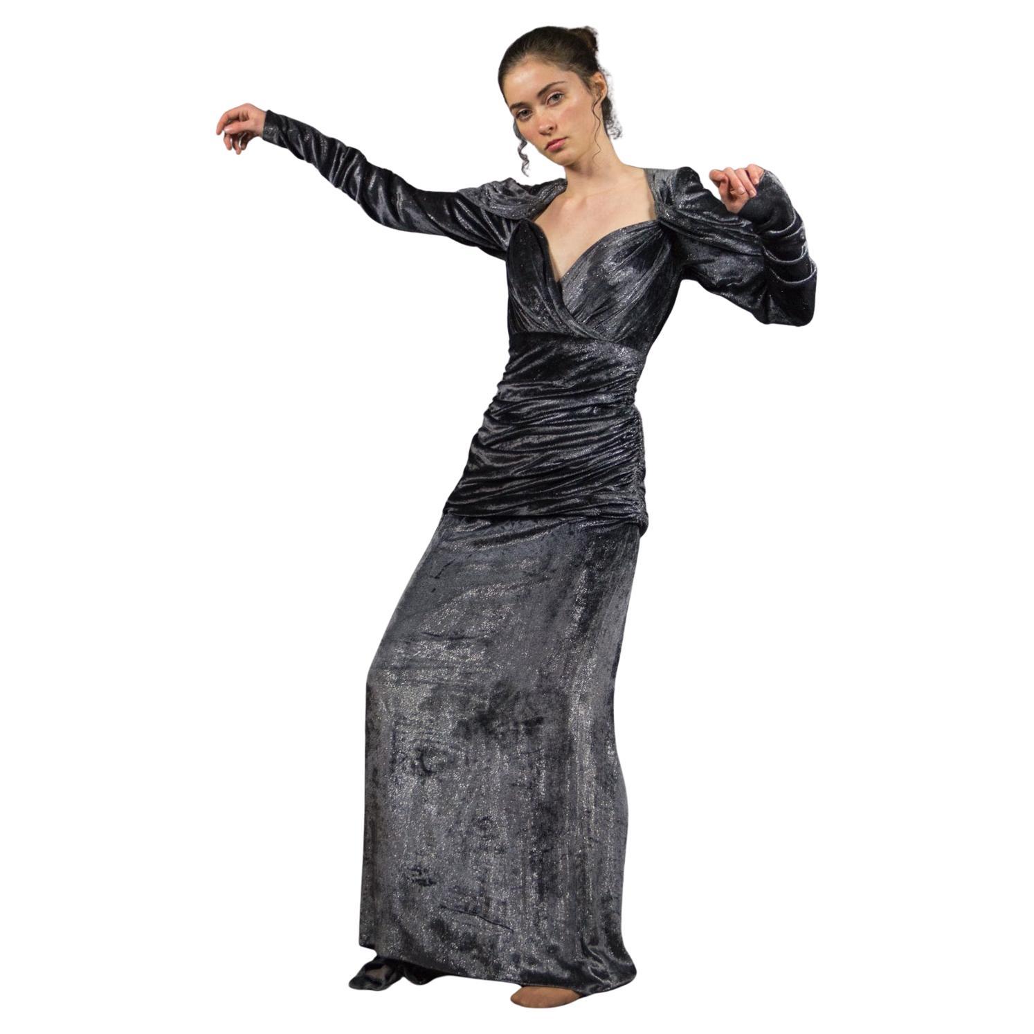 An Yves Saint Laurent Couture Velvet Evening Dress, Fall 1982