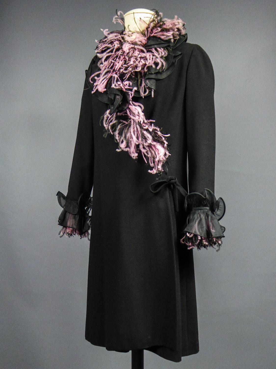 Robe Manteau Haute Couture Yves Saint Laurent numérotée 29390 Circa 1970/1980 en vente 7