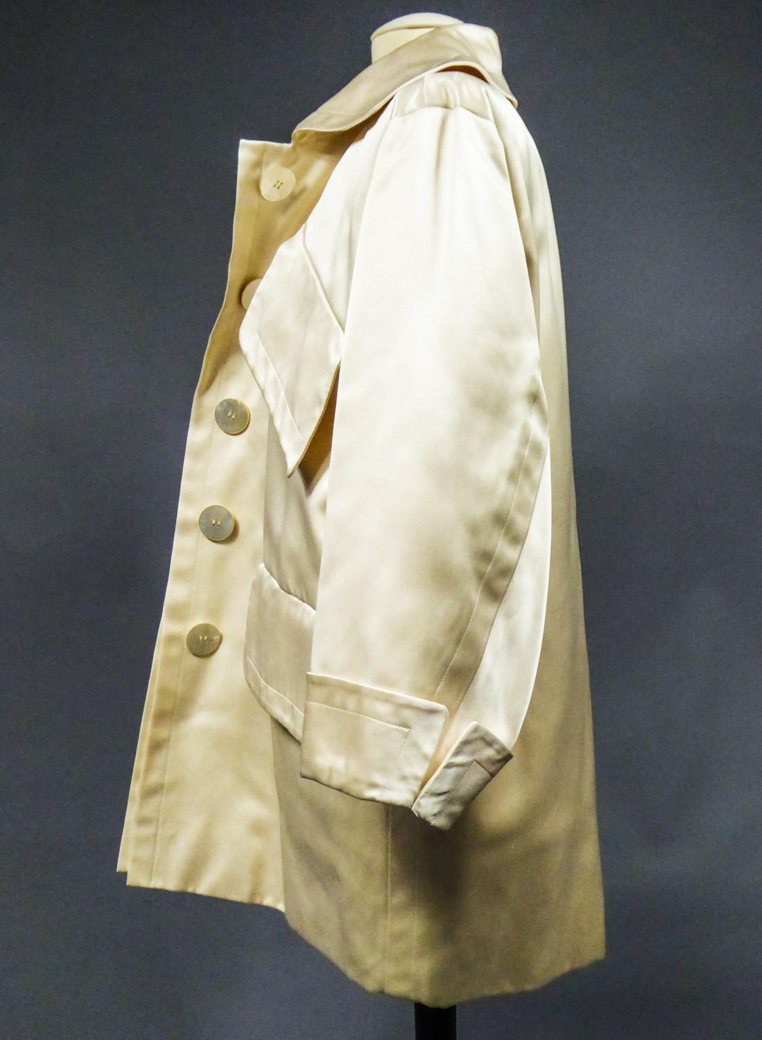 An Yves Saint Laurent Haute Couture Oversize Caban Coat Numbered 60623 C. 1990 4