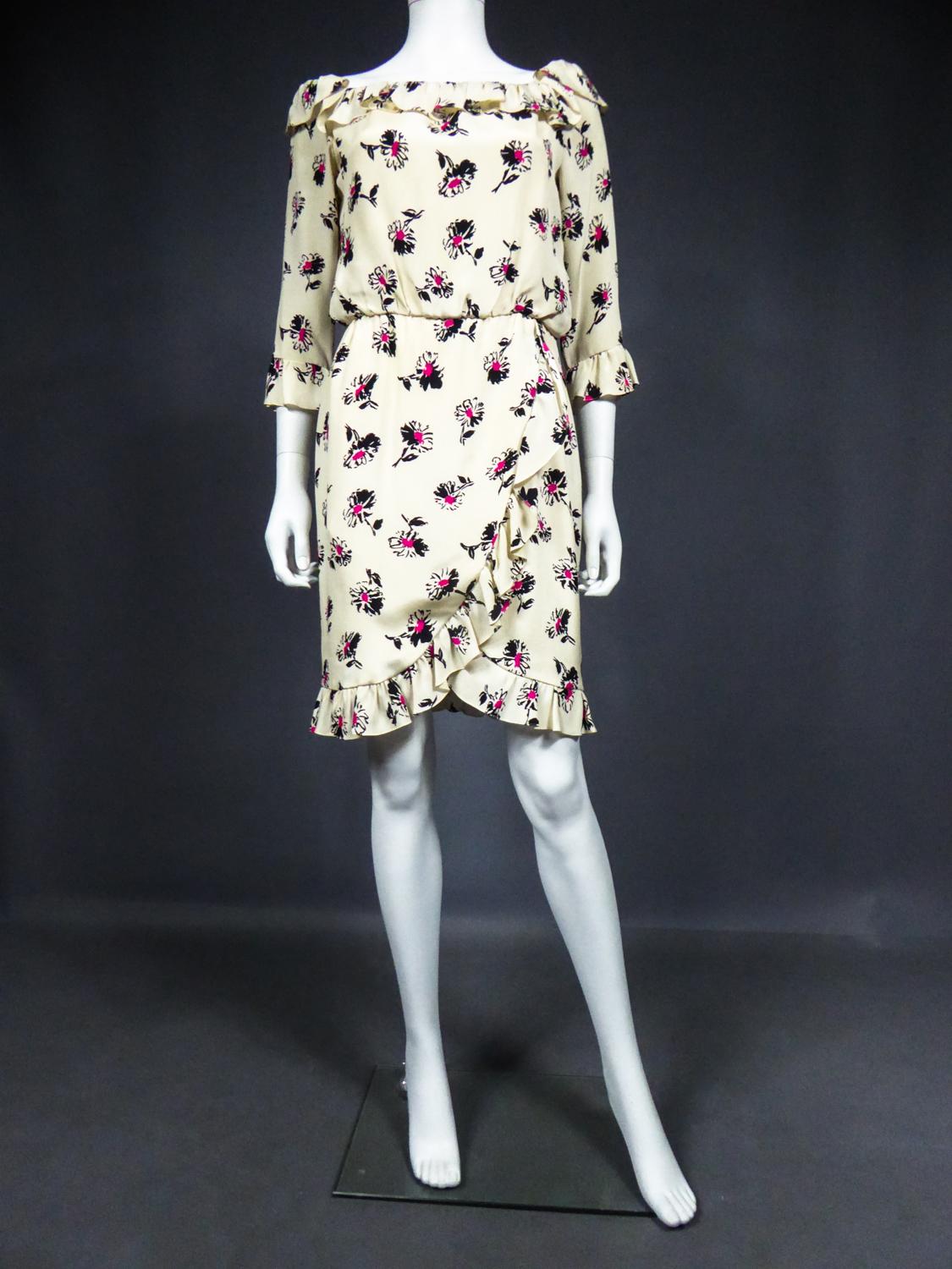 Women's An Yves Saint Laurent Haute Couture Summer Dress Numbered 61685 - 1987 Fall