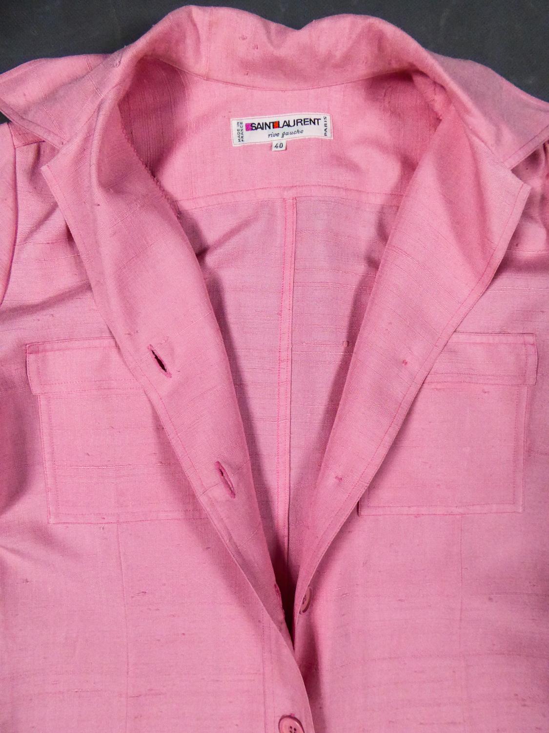 Pink An Yves Saint Laurent Rive Gauche Blouse Saharian Style Dress Circa 1980