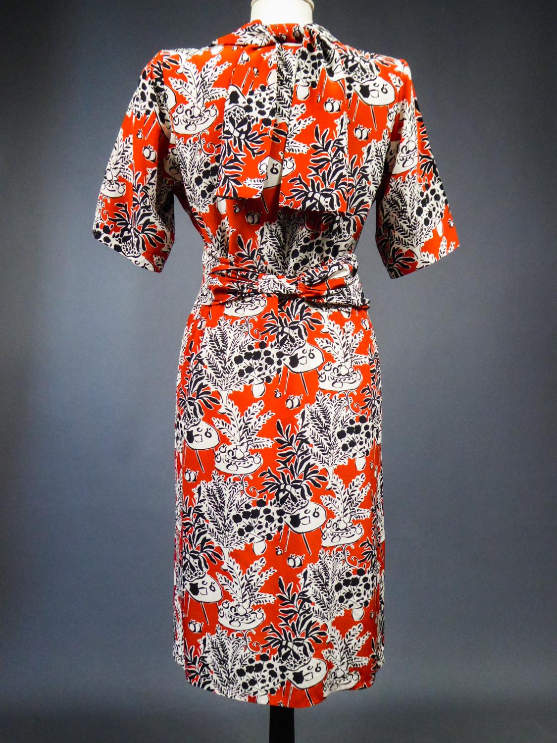 An Yves Saint Laurent Rive Gauche Printed Silk Dress Circa 1971 10