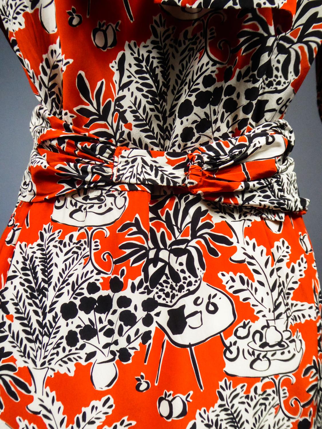 An Yves Saint Laurent Rive Gauche Printed Silk Dress Circa 1971 11