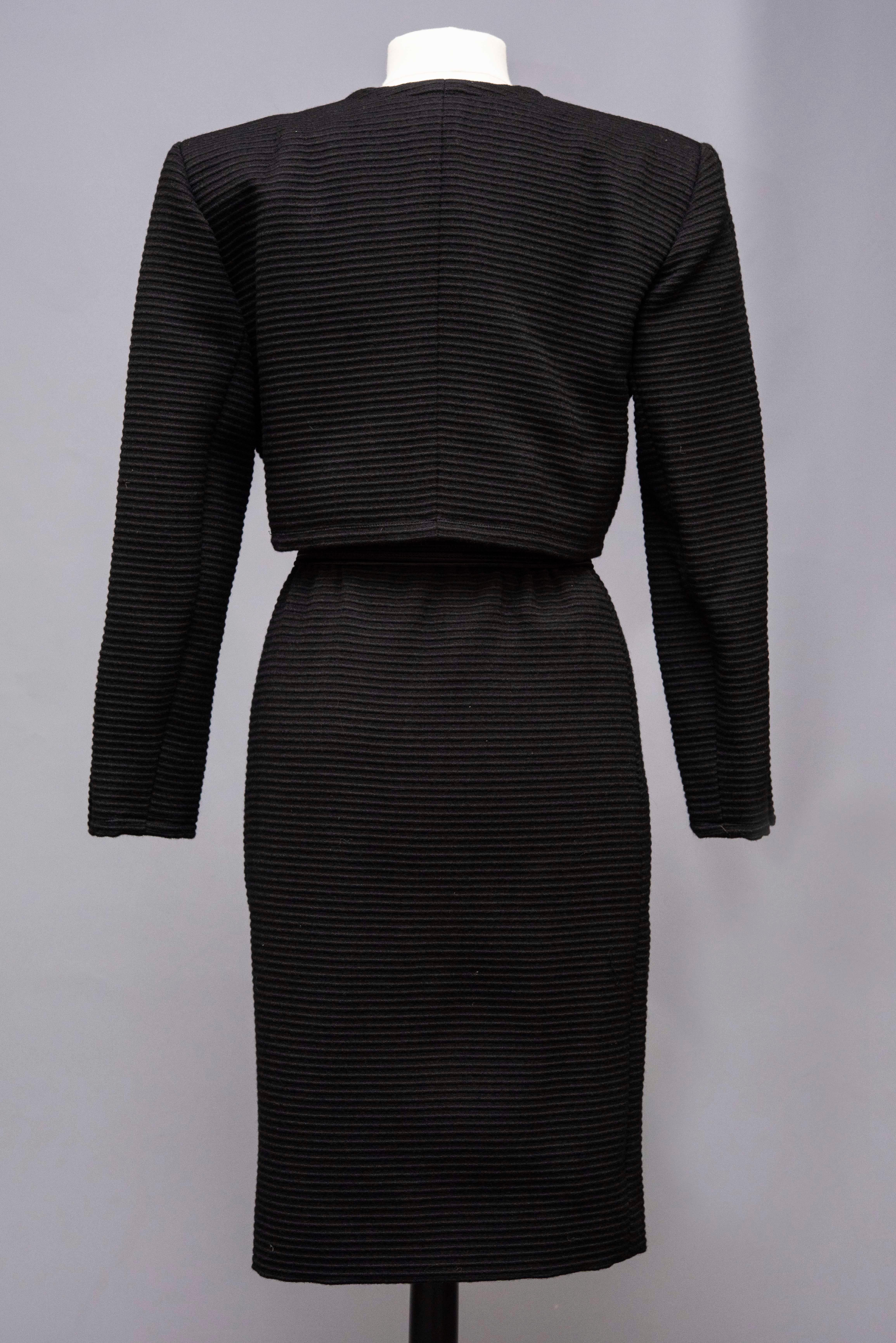 Black An Yves Saint Laurent Rive Gauche Skirt suit Circa 1988/1992 For Sale