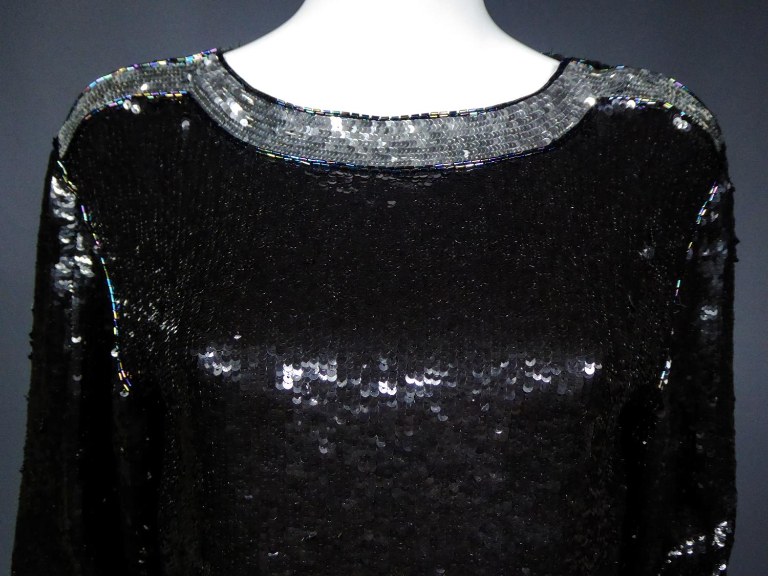 Women's An Yves Saint Laurent Rive Gauche Top Embroidered with Sequins Circa 1980 For Sale