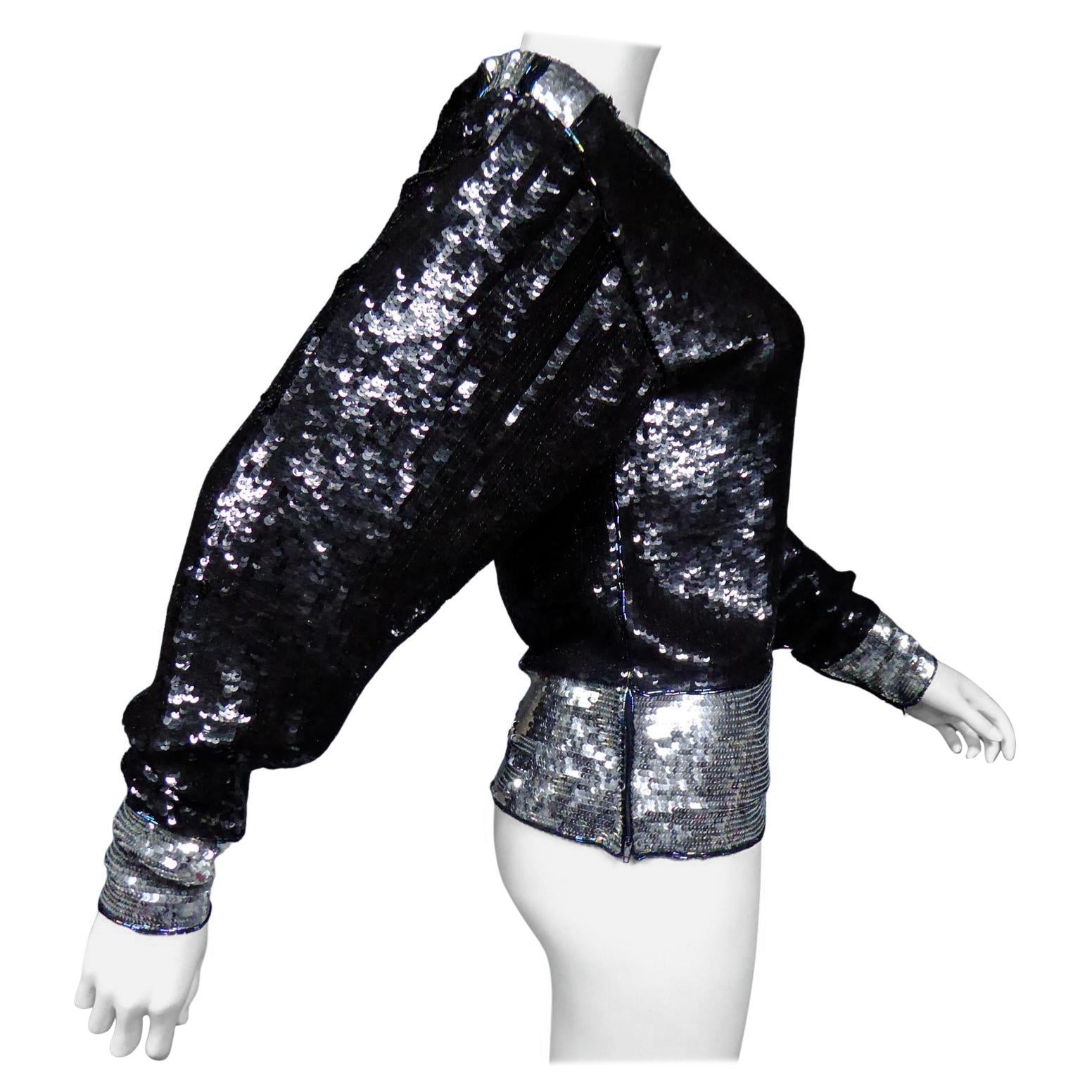 An Yves Saint Laurent Rive Gauche Top Embroidered with Sequins Circa 1980