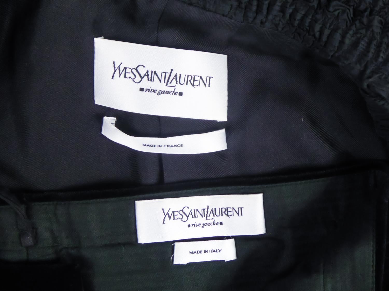 Circa 2004

France

Iconic smoking trousers set from the Yves Saint Laurent Rive Gauche House dating from the 2000s. Set with a masculine look in black silk velvet, in a reinterpretation or synthesis of the codes of Monsieur Saint Laurent. Mao