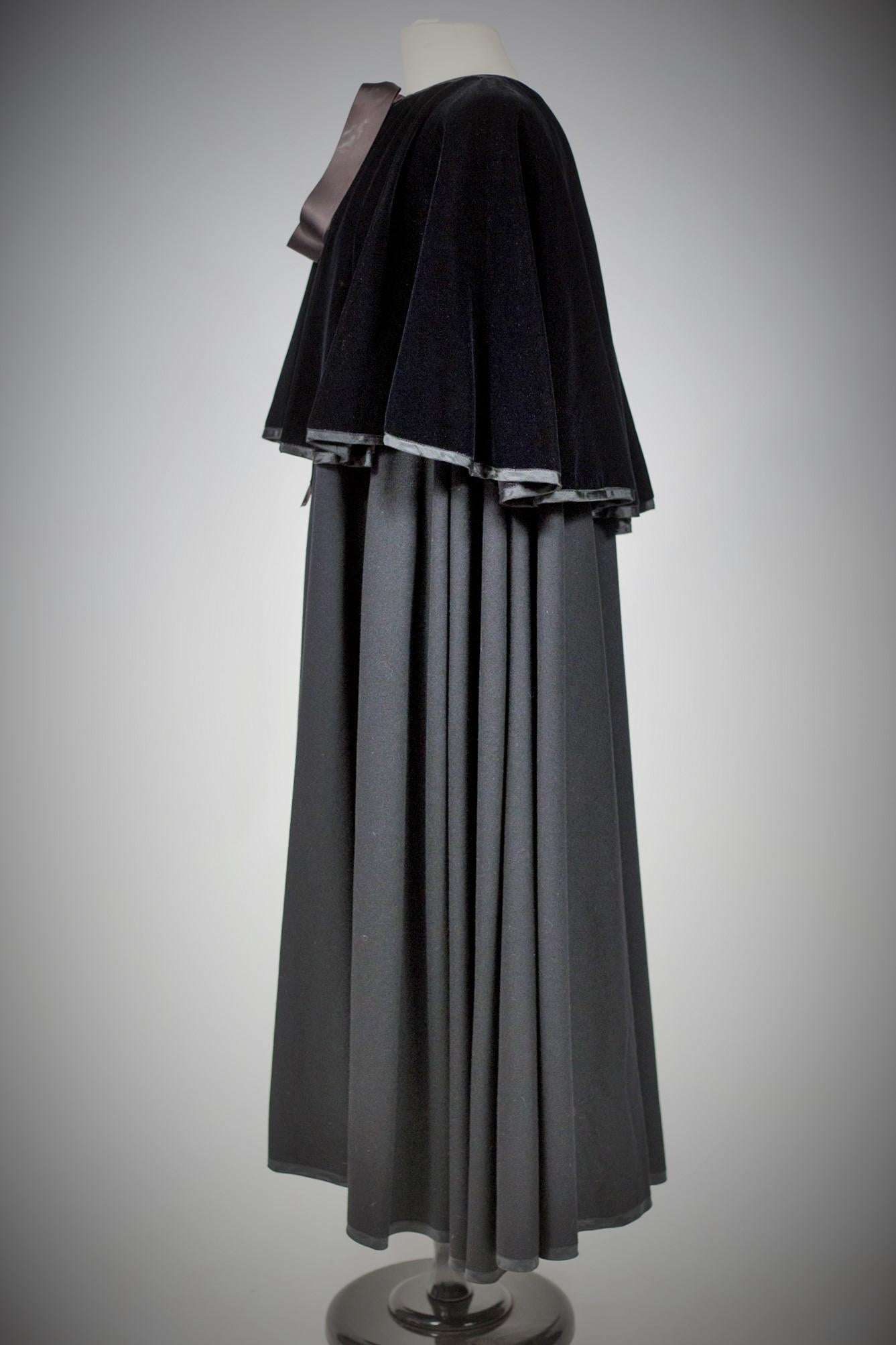 An Yves Saint Laurent Rive Gauche Velvet & Cashmire Evening Cape Circa 1980 For Sale 1