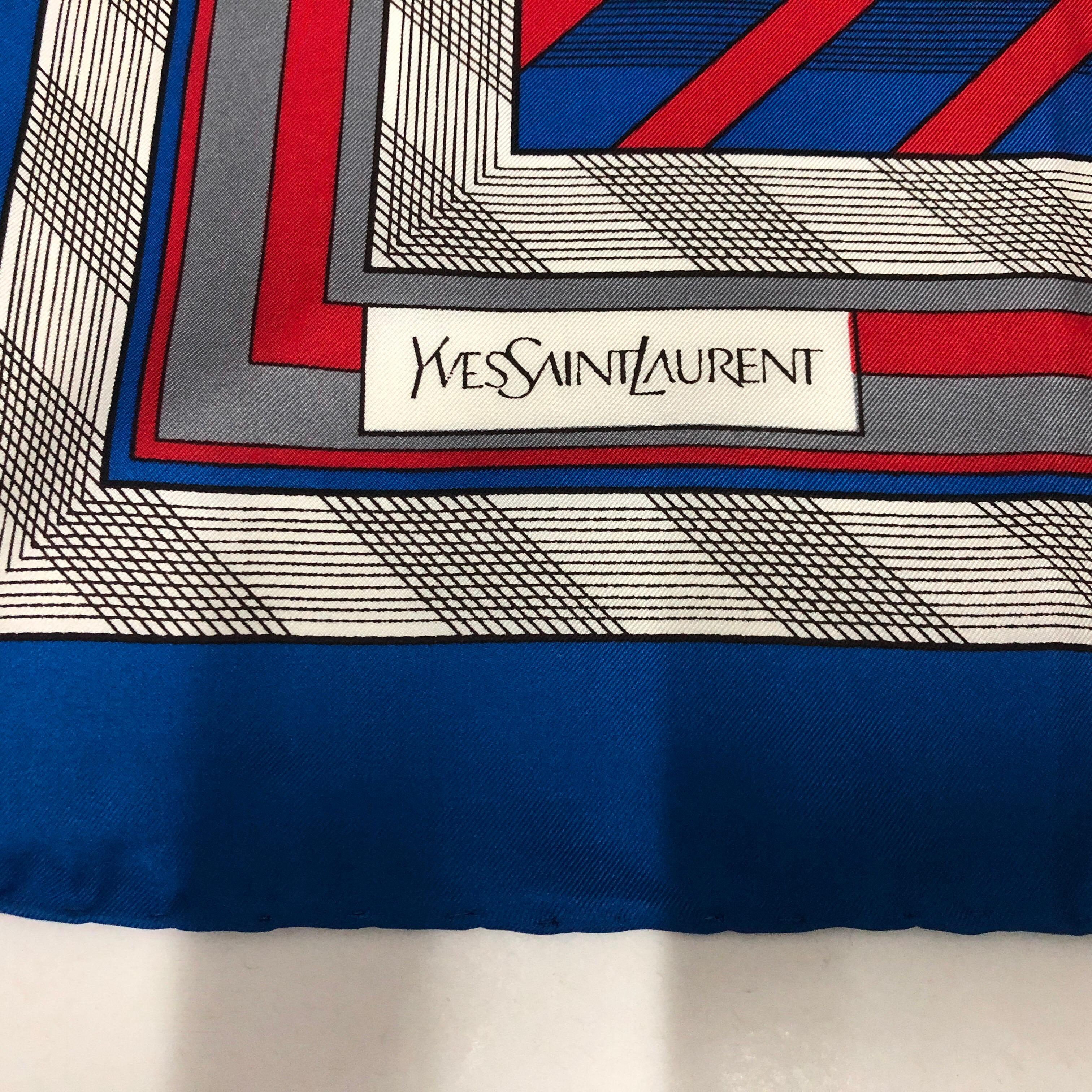 1980s Iconic Yves Saint Laurent Vintage Silk Foulard at 1stDibs ...