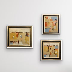 Walking Home I, II and III, triptych, original art, still-life, abstract art 