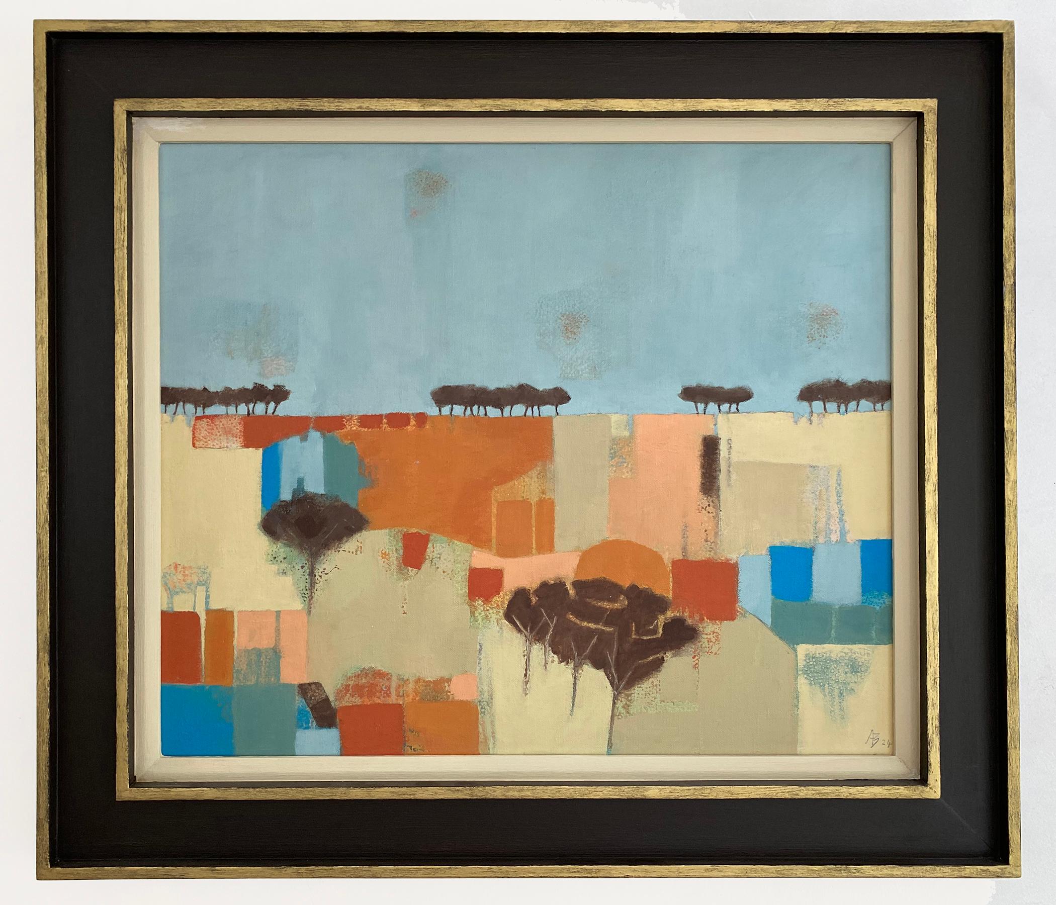Days of Summer, Original Painting, Contemporary Abstract art, Landscape, Meadow For Sale 3