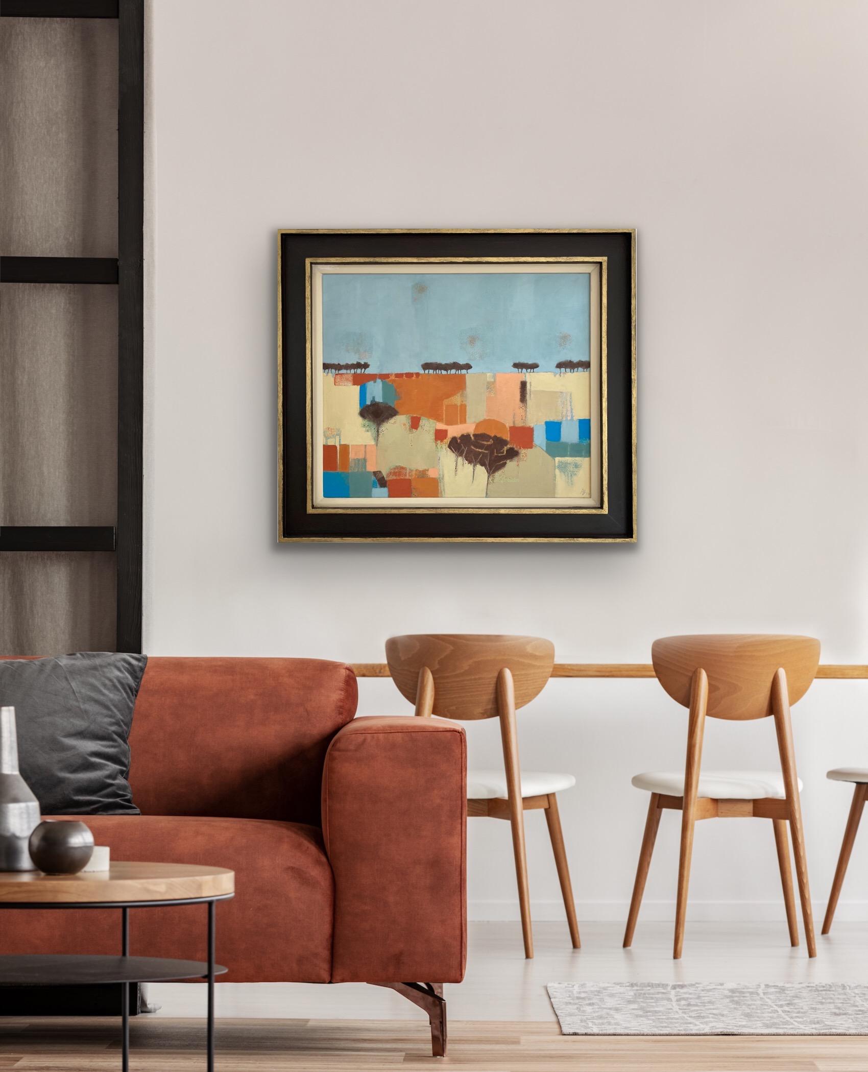 Days of Summer, Original Painting, Contemporary Abstract art, Landscape, Meadow For Sale 5