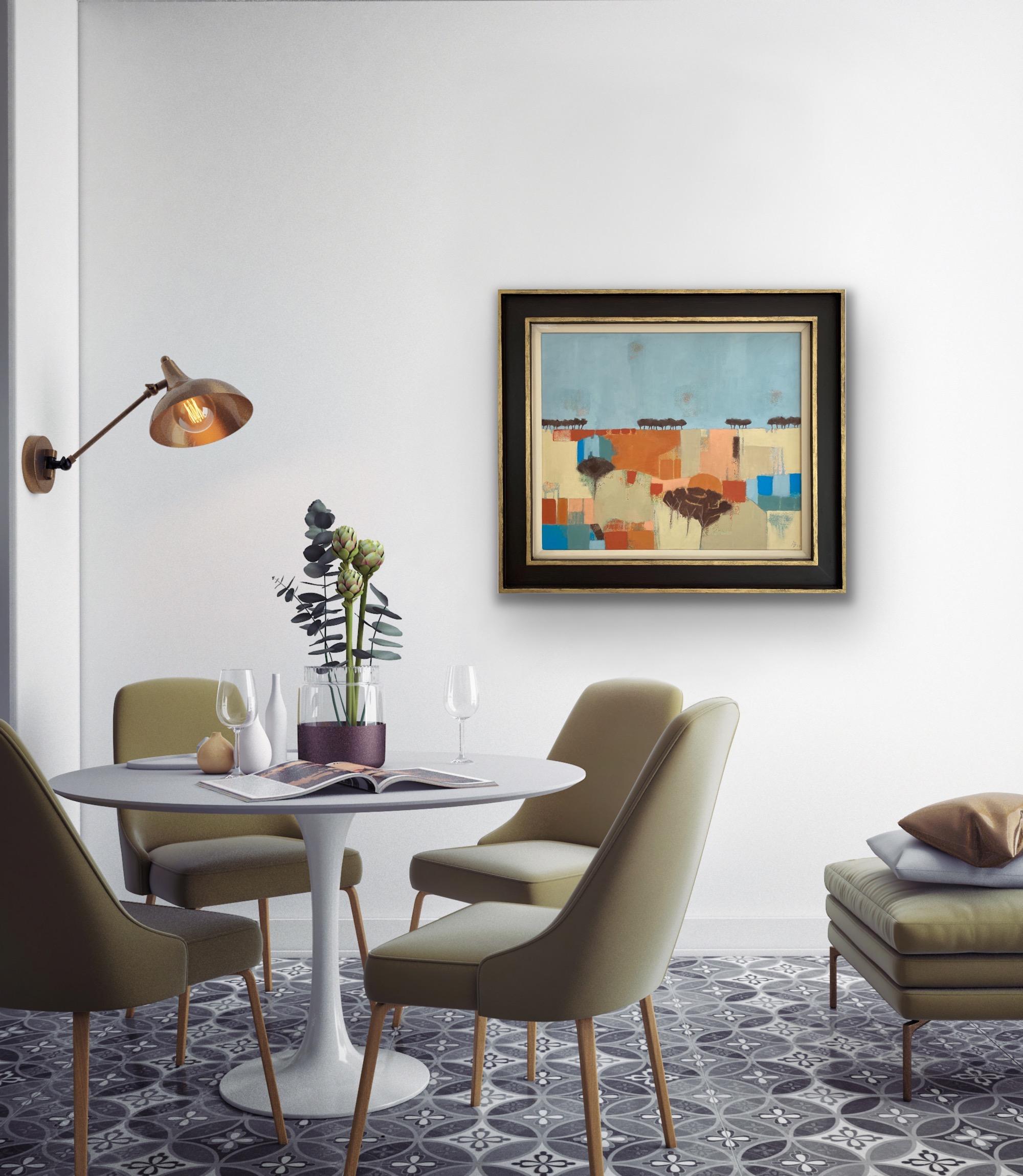 Days of Summer, Original Painting, Contemporary Abstract art, Landscape, Meadow For Sale 6