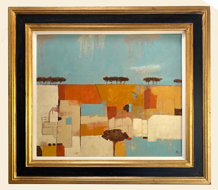 Diptych of Hot Fields and Patchwork Fields, Original Painting, Summer  For Sale 3