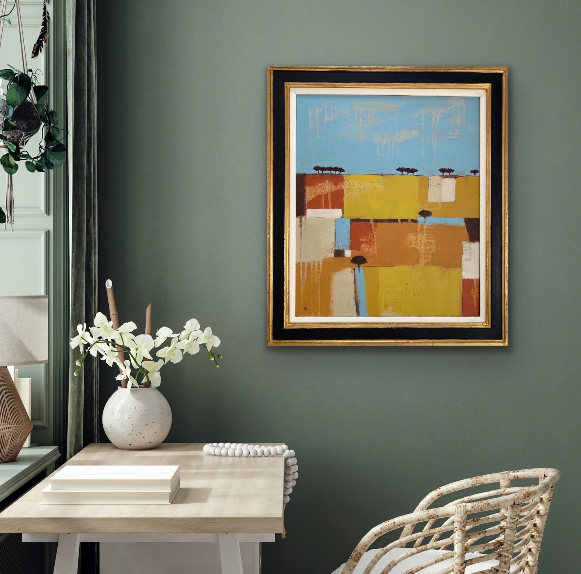 Hot Fields II, Original Painting, Contemporary Abstract art, Landscape, Nature For Sale 9