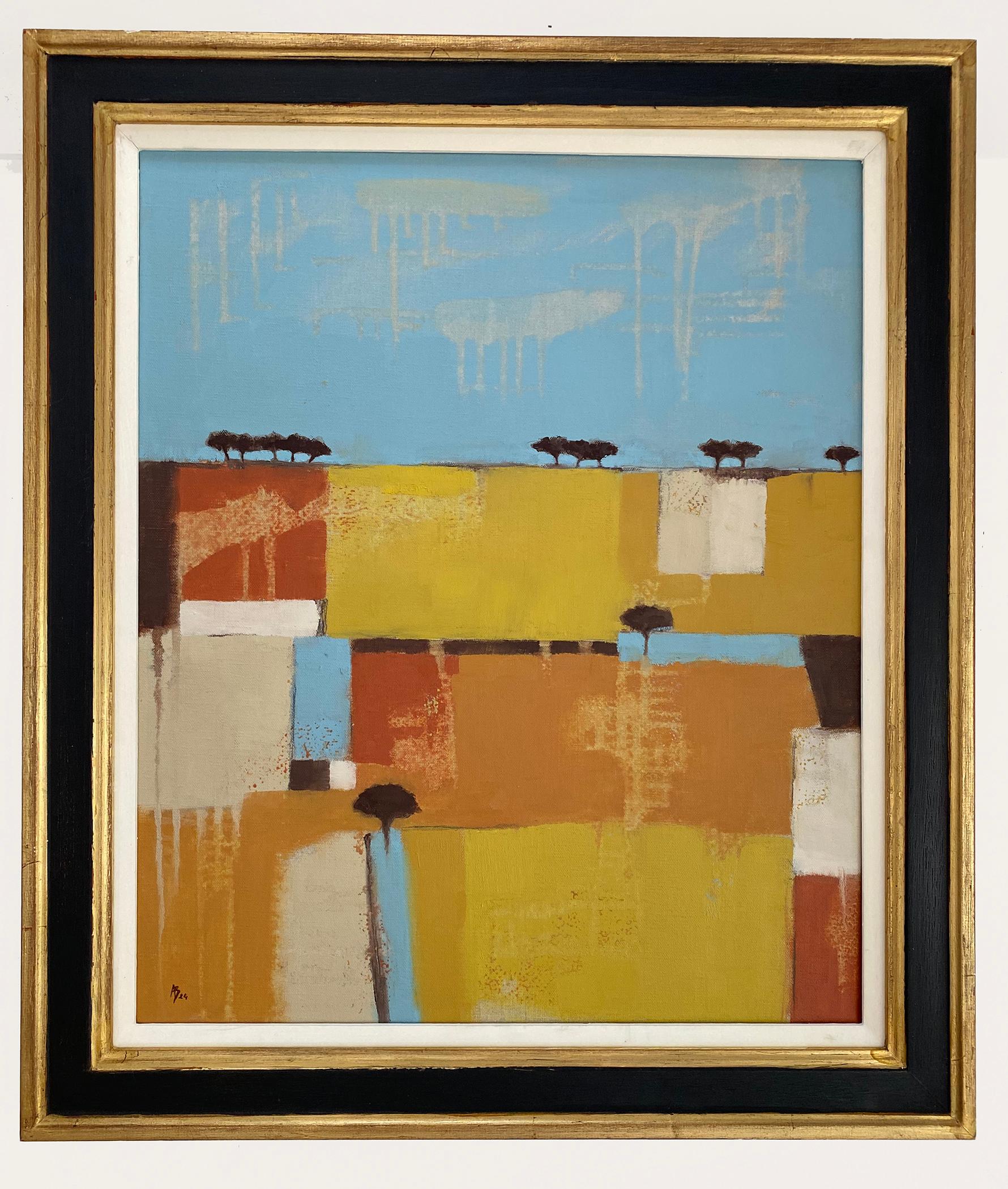 Hot Fields II, Original Painting, Contemporary Abstract art, Landscape, Nature For Sale 2
