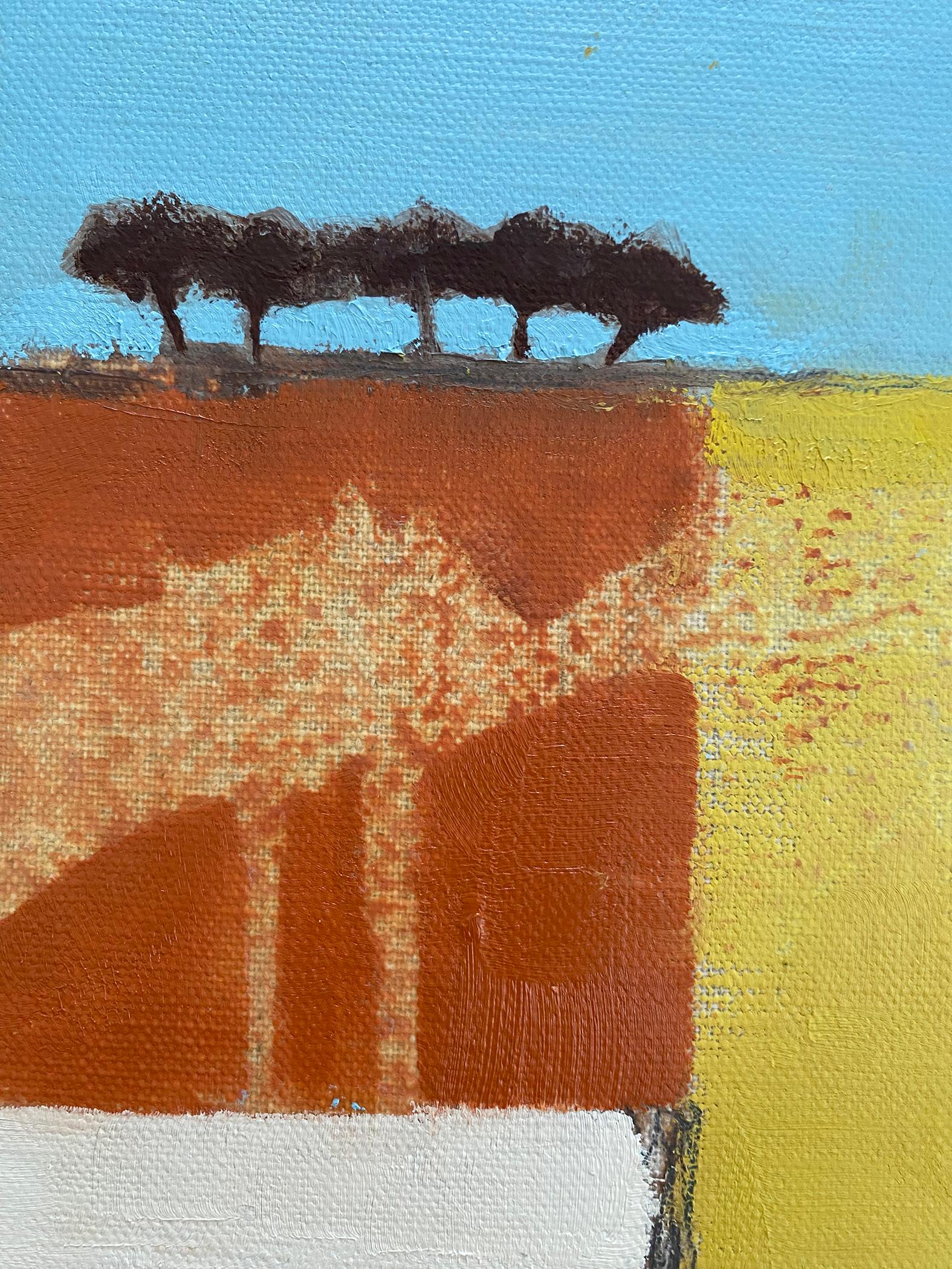 Hot Fields II, Original Painting, Contemporary Abstract art, Landscape, Nature For Sale 5