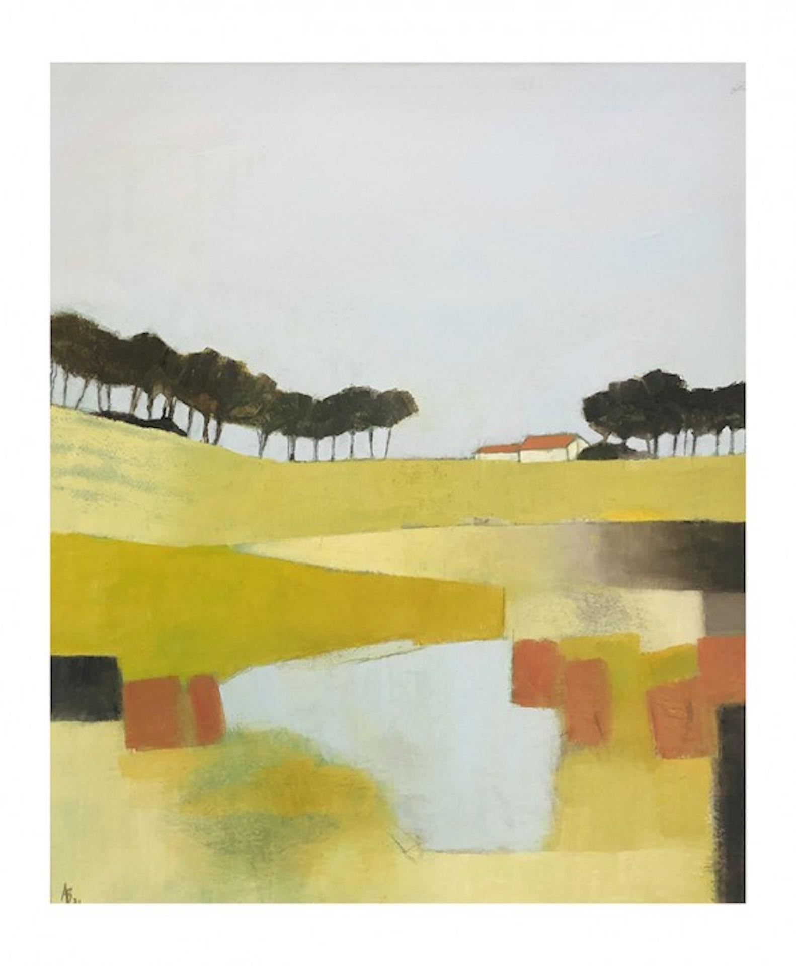 En la cresta, Ana Bianchi, Pintura original de paisaje abstracto, Arte asequible en venta 5