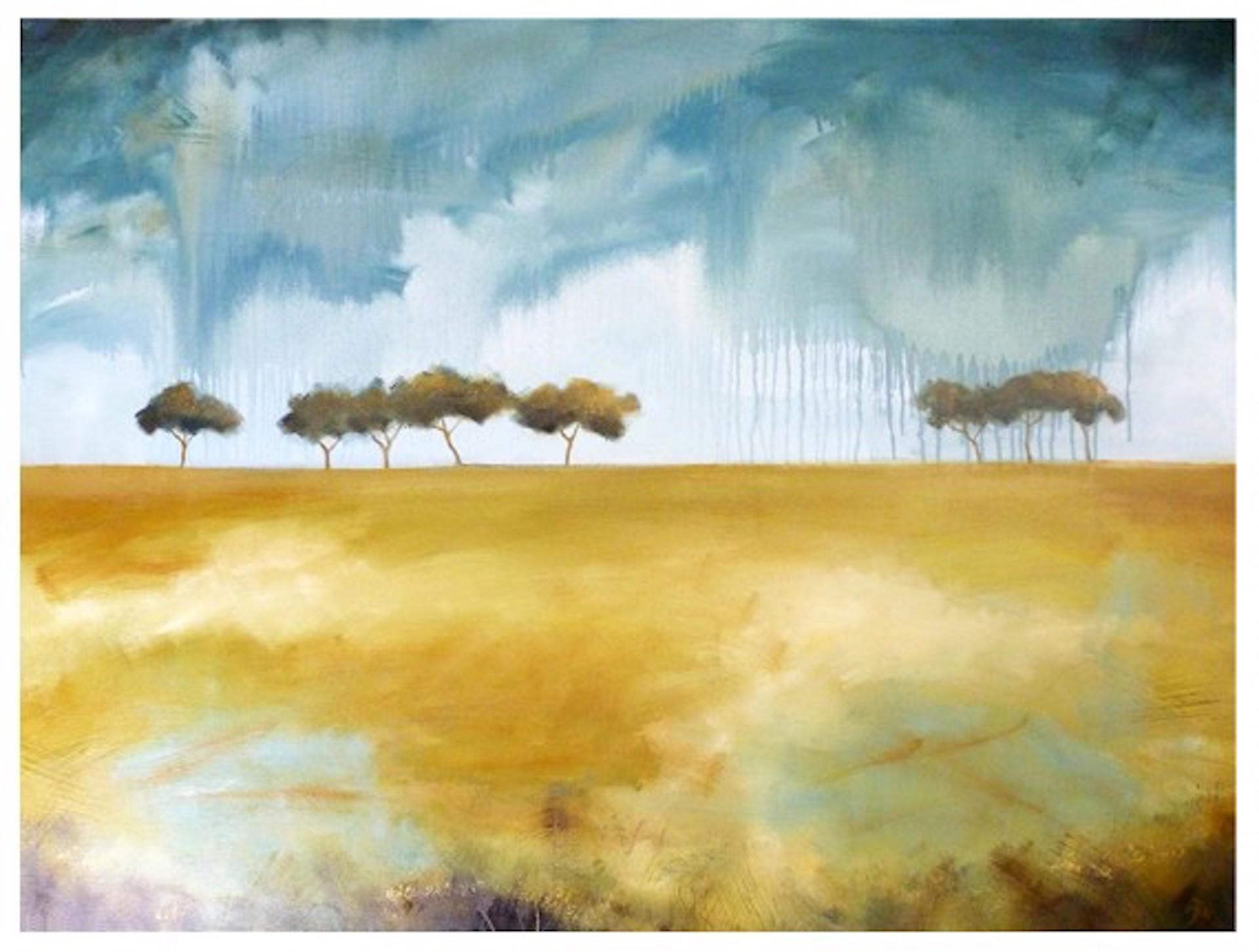 Treeline III, peinture de paysage originale, art subtil d'affirmation, art classique - Contemporain Painting par Ana Bianchi