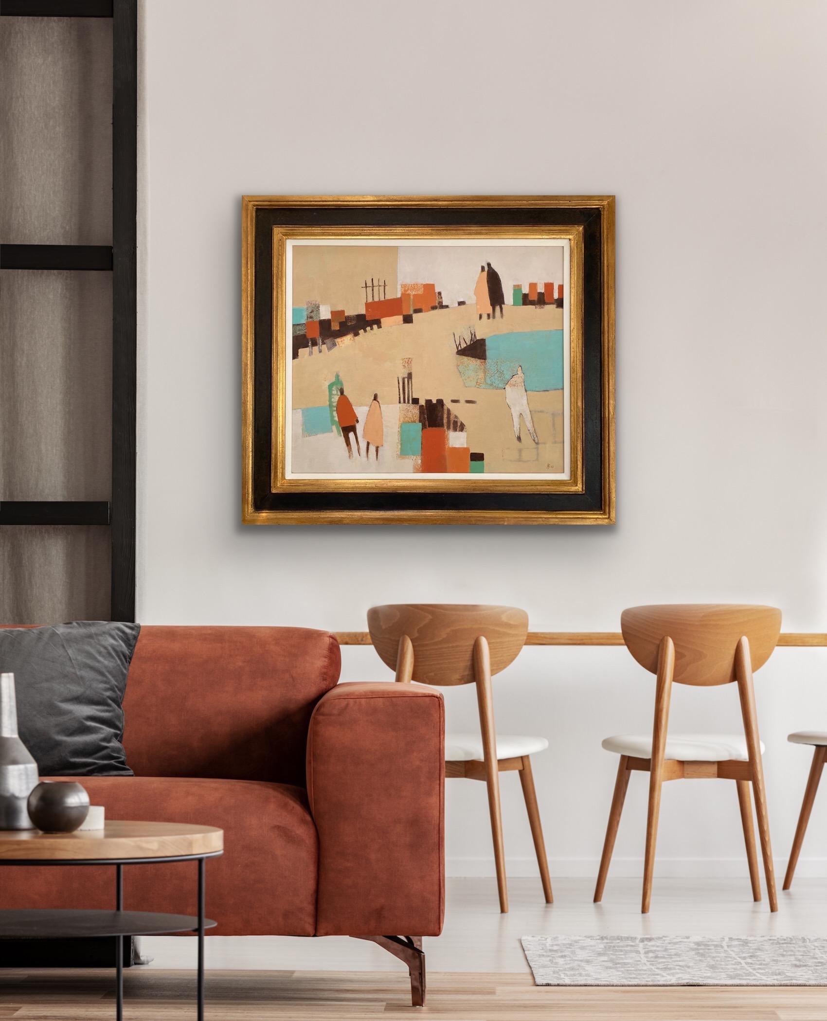 Walking Home V, Originalgemälde, Contemporary Abstract art, Landschaft, Wiese – Painting von Ana Bianchi