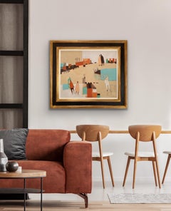 Walking Home V, Original Painting, Contemporary Abstract art, Landscape, Meadow