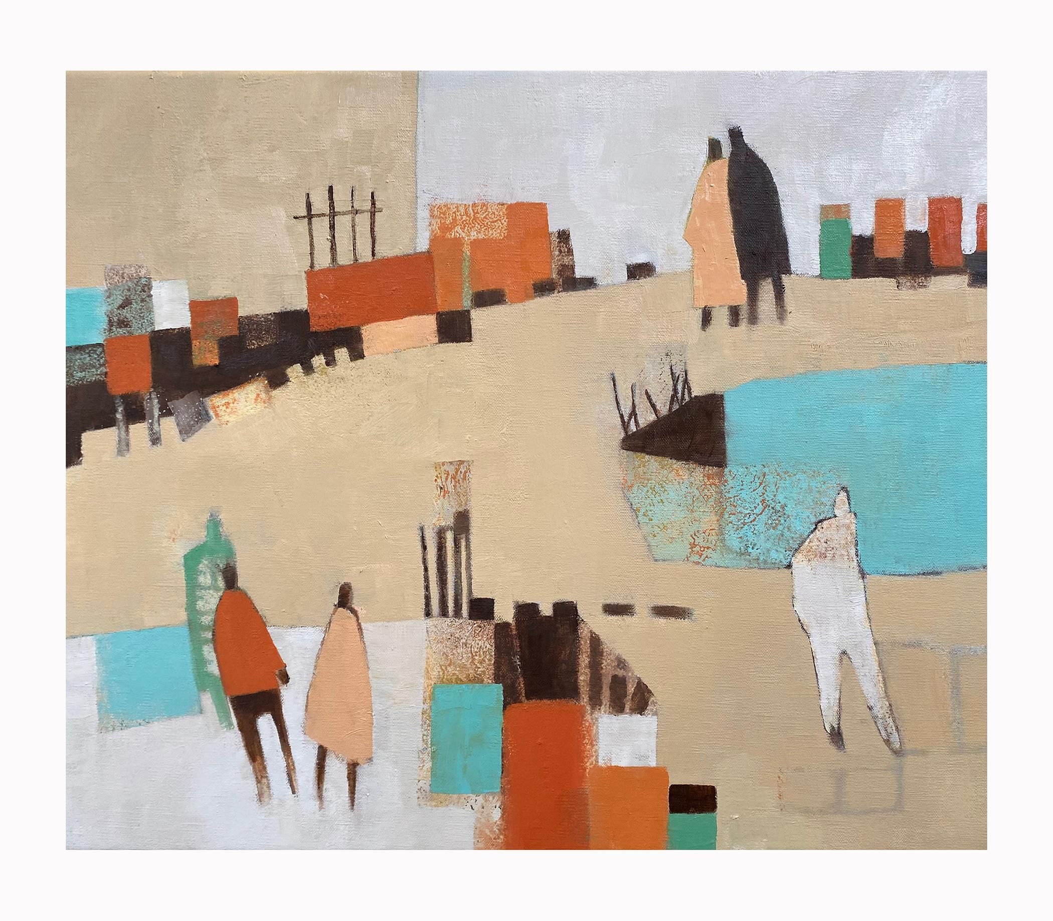 Walking Home V, Originalgemälde, Contemporary Abstract art, Landschaft, Wiese im Angebot 2