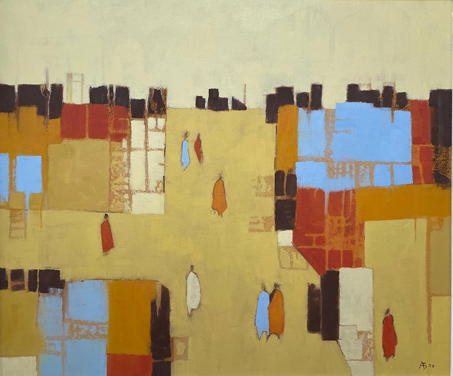 Walking Home VI, Original Painting, Contemporary Abstract art, Landscape, Nature