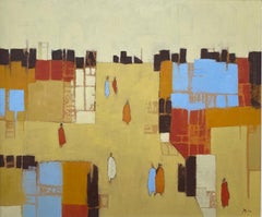 Walking Home VI, Original Painting, Contemporary Abstract art, Landscape, Nature