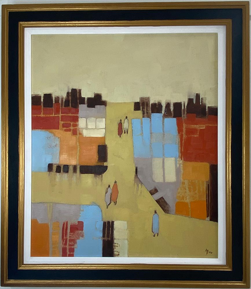 Walking Home VII, peinture originale, art abstrait contemporain, paysage - Painting de Ana Bianchi
