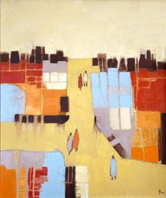 Walking Home VII, peinture originale, art abstrait contemporain, paysage
