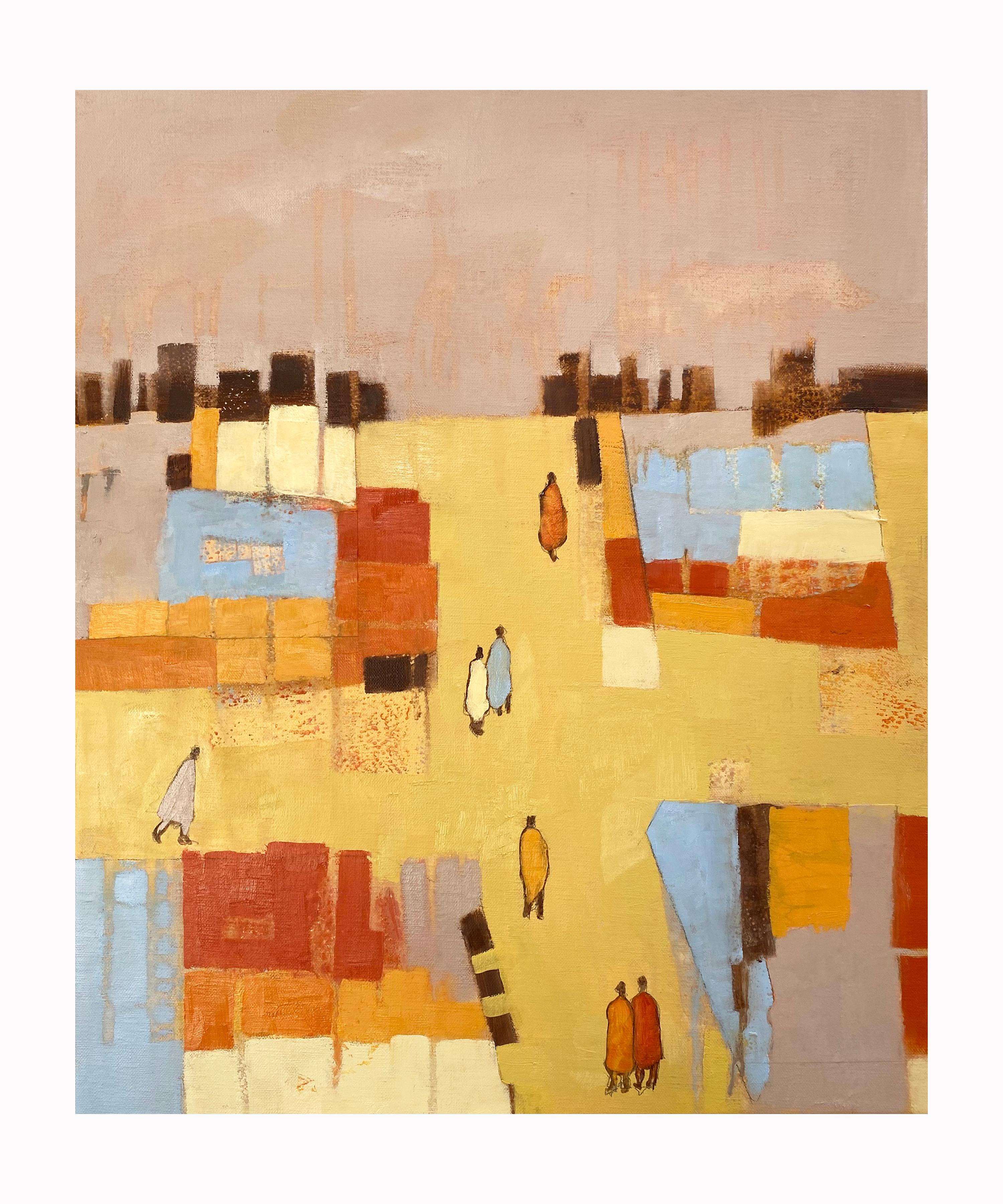 Walking Home VIII, Original Painting, Contemporary Abstract art, Landscape For Sale 2