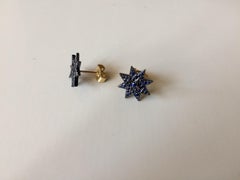 Ana de Costa 18 Carat Yellow Gold Ruby Star Stud Earrings