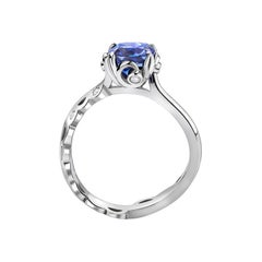 Ana de Costa Platinum Tanzanite White Diamond Organic Cocktail Engagement Ring