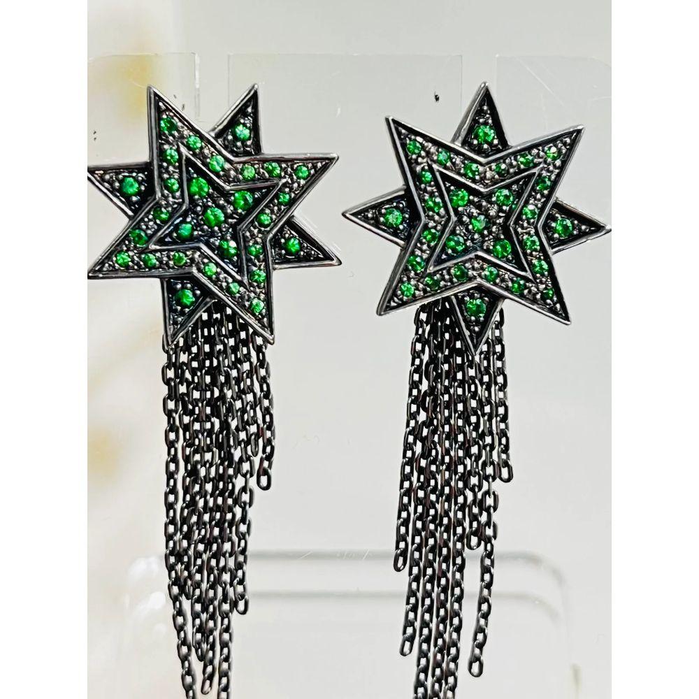 Ana De Costa Shooting Star Earring 18K Gold & Tsavorites In Excellent Condition For Sale In London, GB