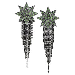 Ana De Costa, boucles d'oreilles étoile de chasse en or 18 carats et tsavorites