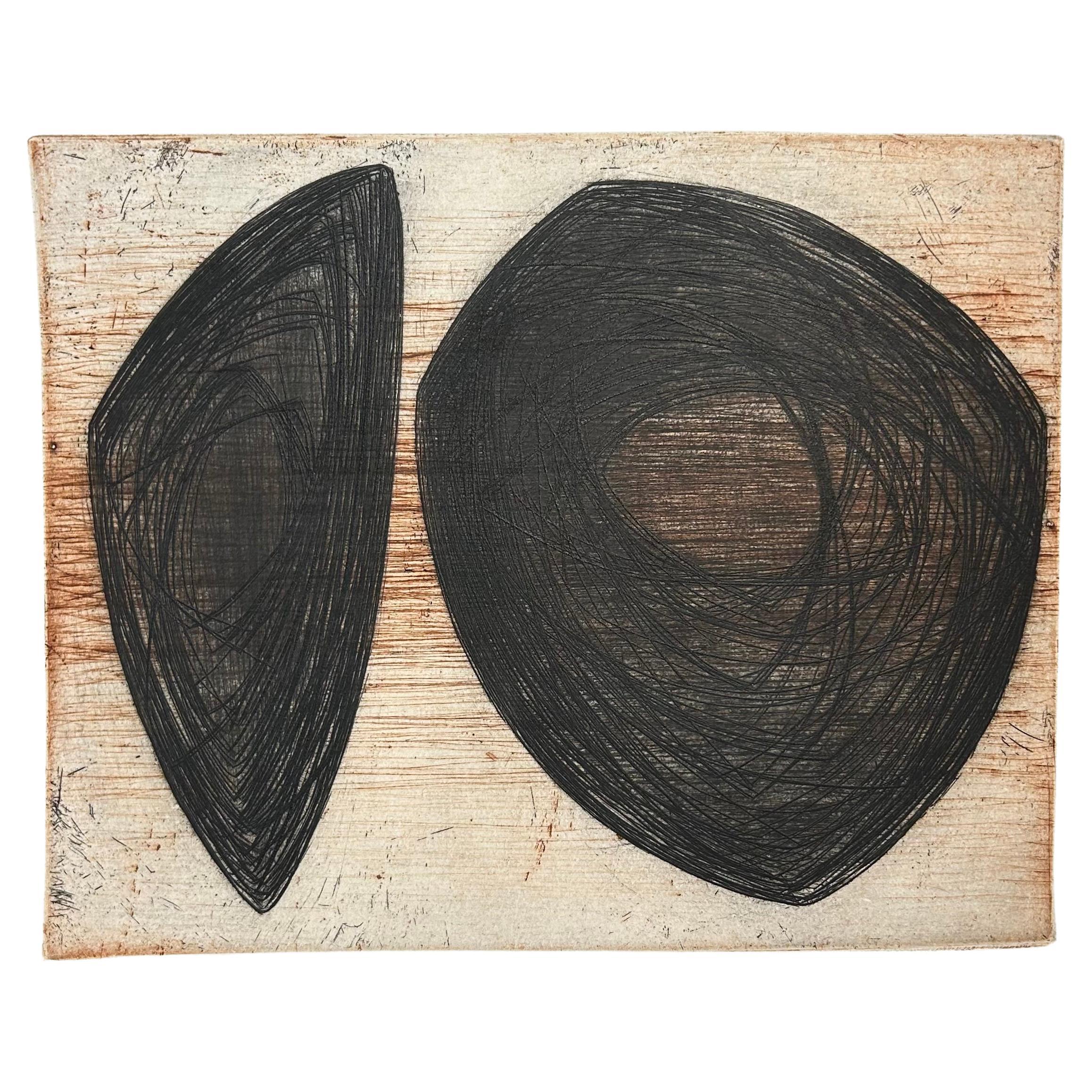 Ana Eva Bergman - G 2-1953 Deux Formes Noires Ou Deux Univers im Angebot