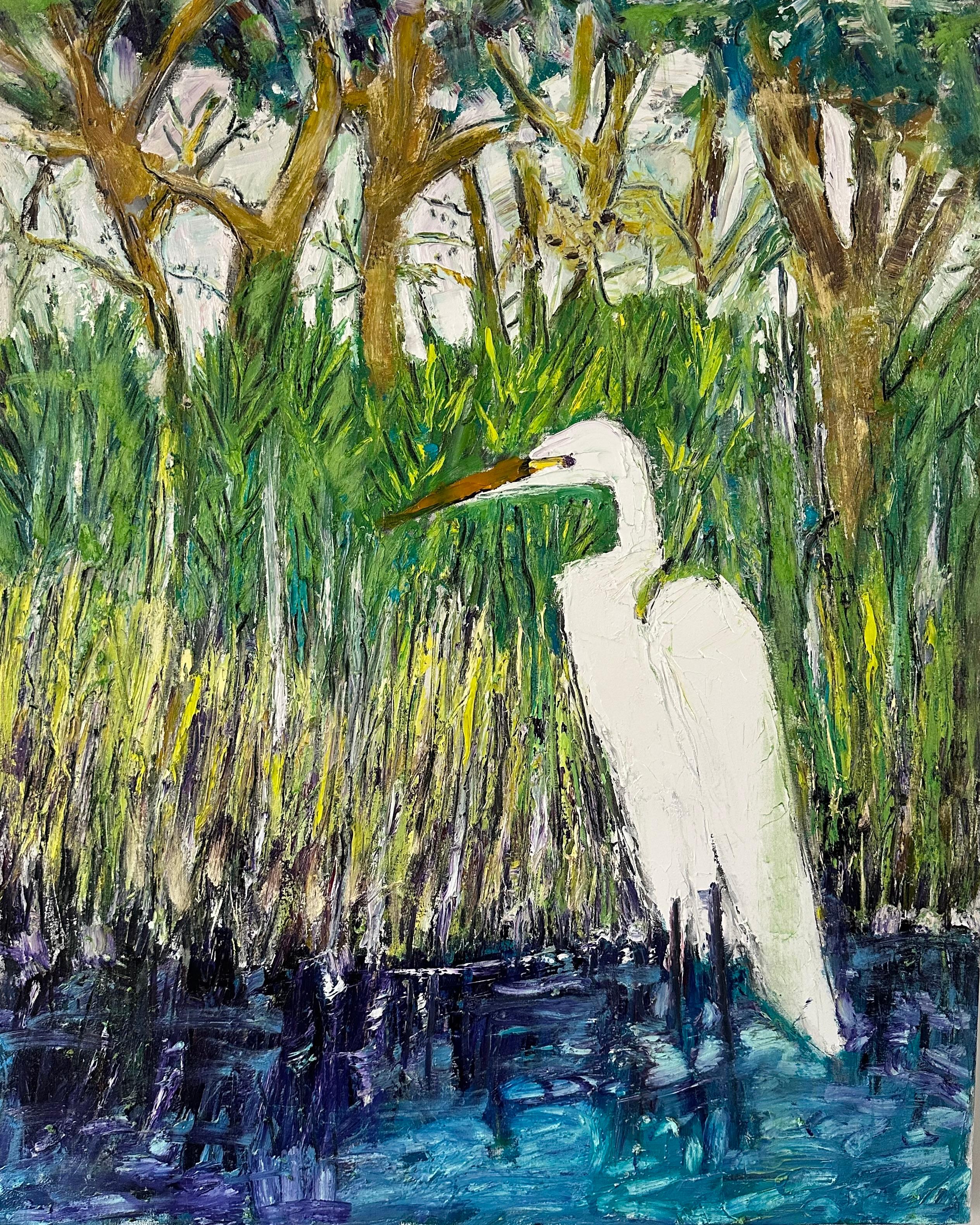Figurative Painting de Ana Guzman - Garceta gigante