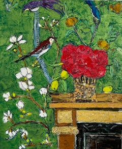 Interior-Red Roses and Birds