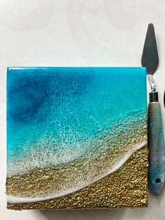 "Calm Waters" (2024) By Ana Hefco, Original Mixed-Media Landscape Painting