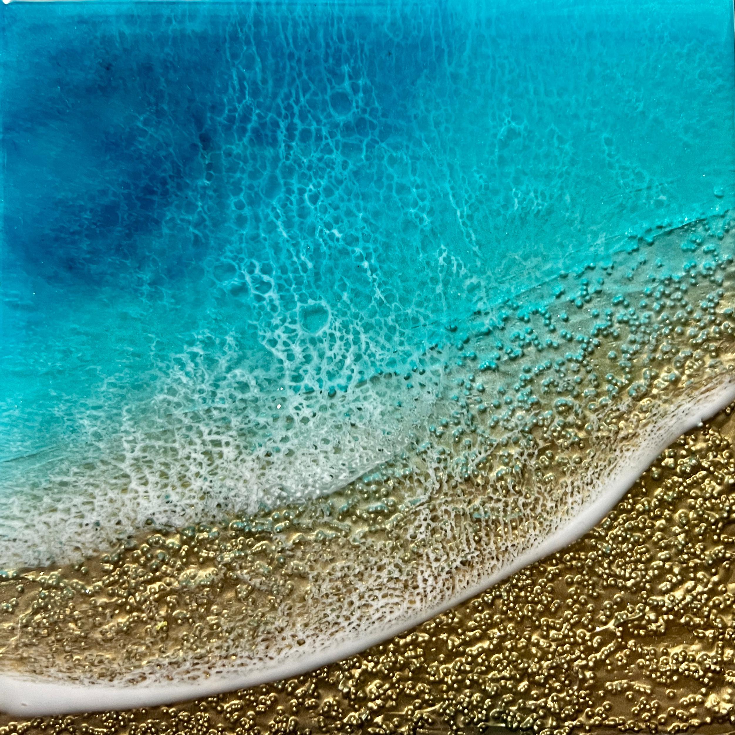 "Aguas tranquilas" (2024) de Ana Hefco, pintura original de paisaje en técnica mixta