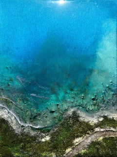 Flying over The Bahamas #3, Mixed Media on Canvas