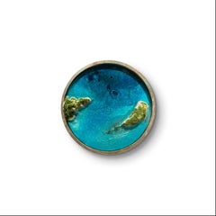 Ocean Porthole #19, Mixed Media on Wood Panel