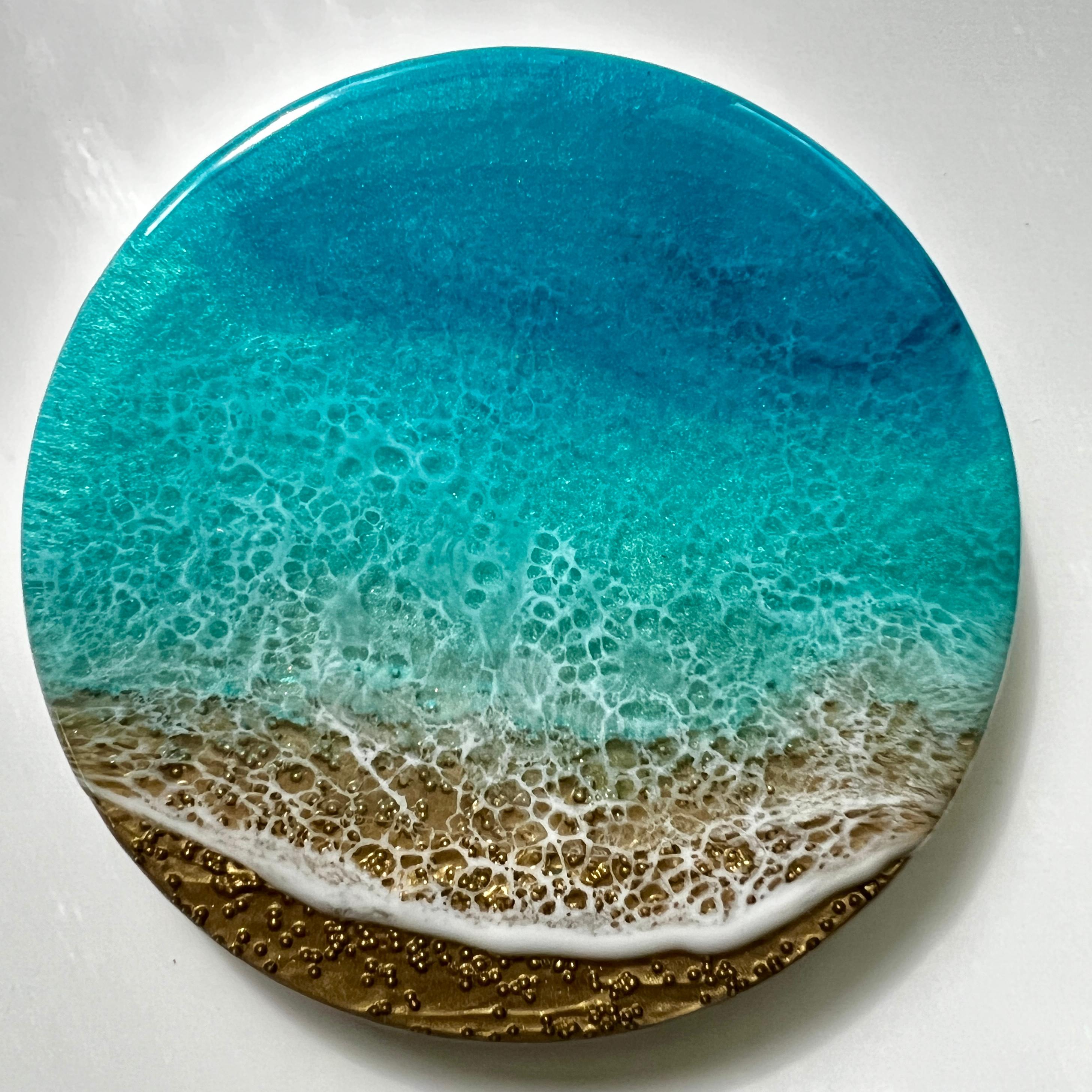 "Olas de amor" (2024) de Ana Hefco, paisaje original de técnica mixta