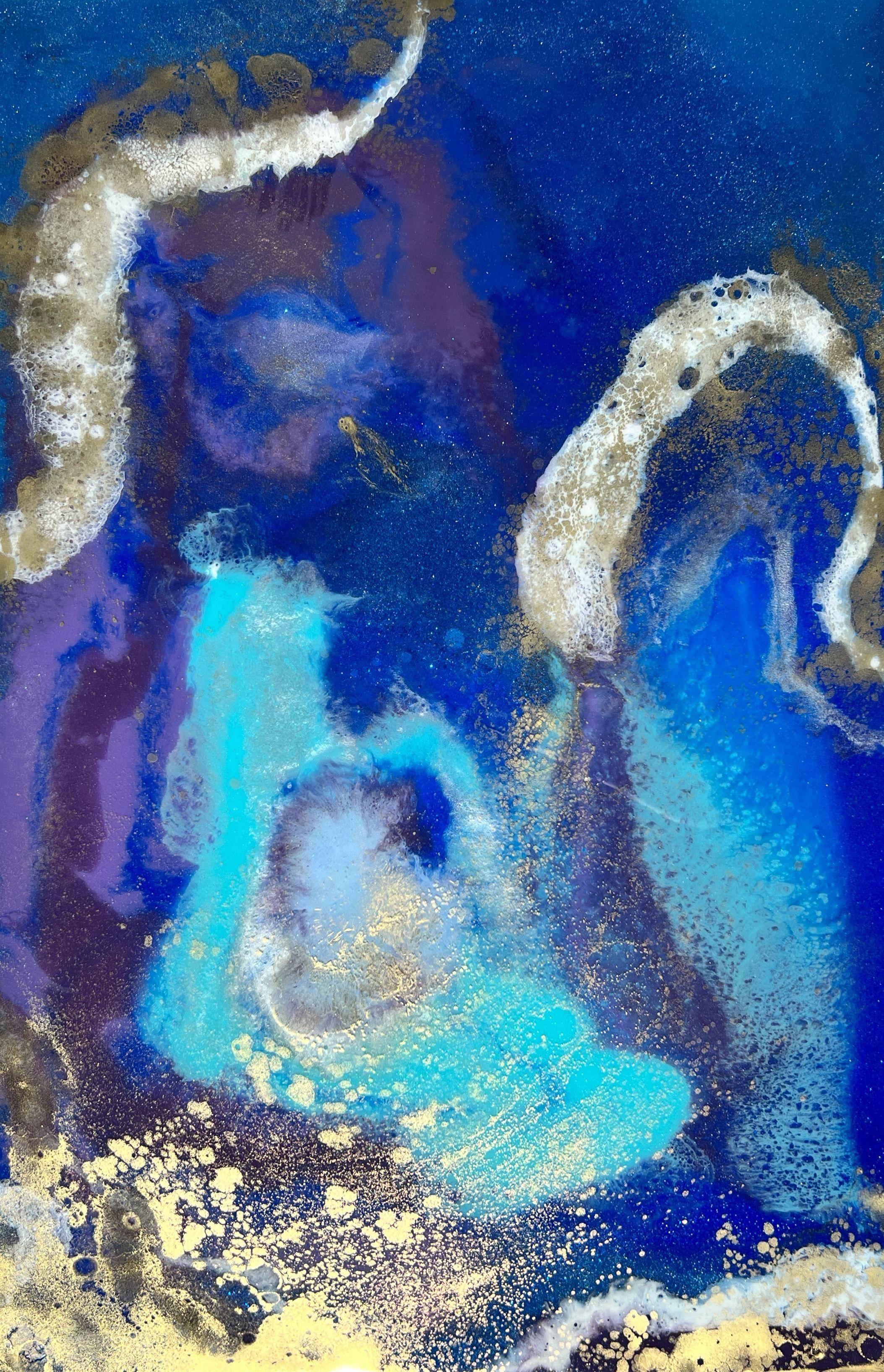 Abstract Painting di Ana Hefco - Oltre, Pittura, Acrilico su pannello MDF