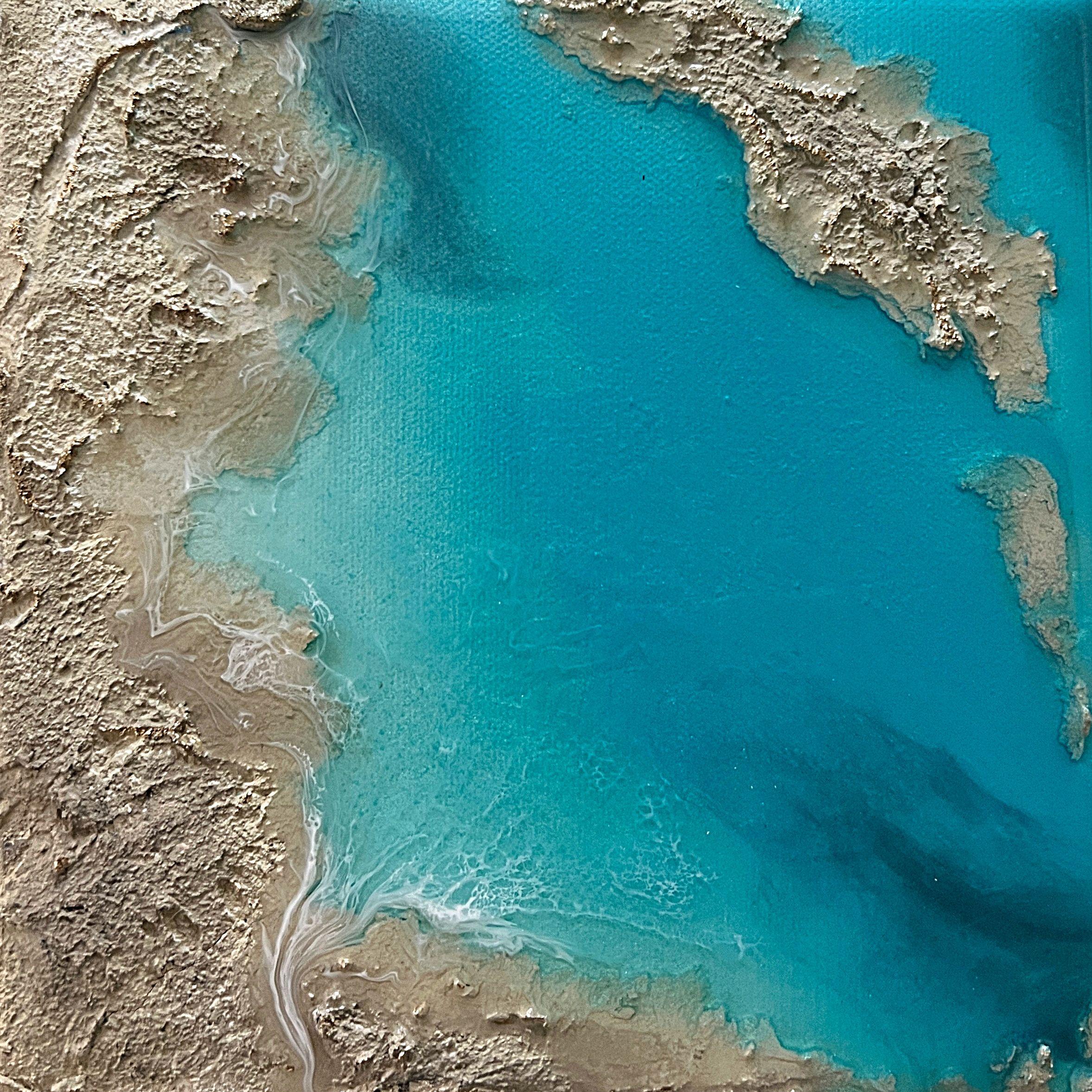 Blauer Himmel, Gemälde, Acryl auf Leinwand – Painting von Ana Hefco