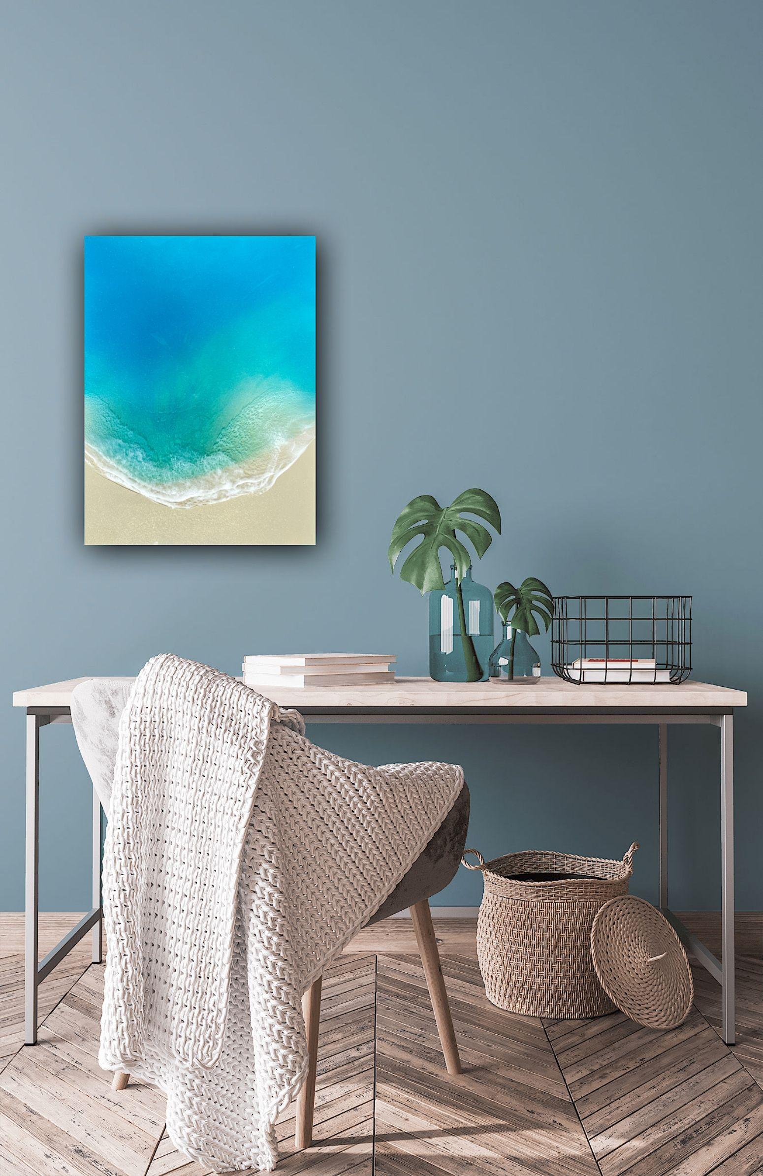 Calming ocean, Painting, Acrylic on Canvas For Sale 2