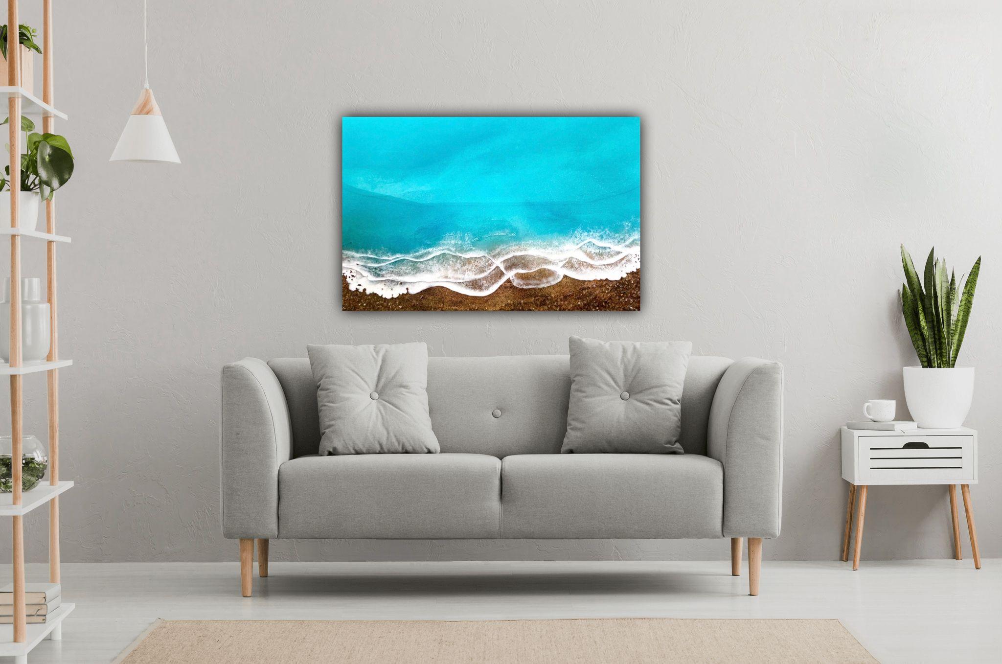 Just Waves - Peace, Painting, Acrylic on Wood Panel For Sale 1