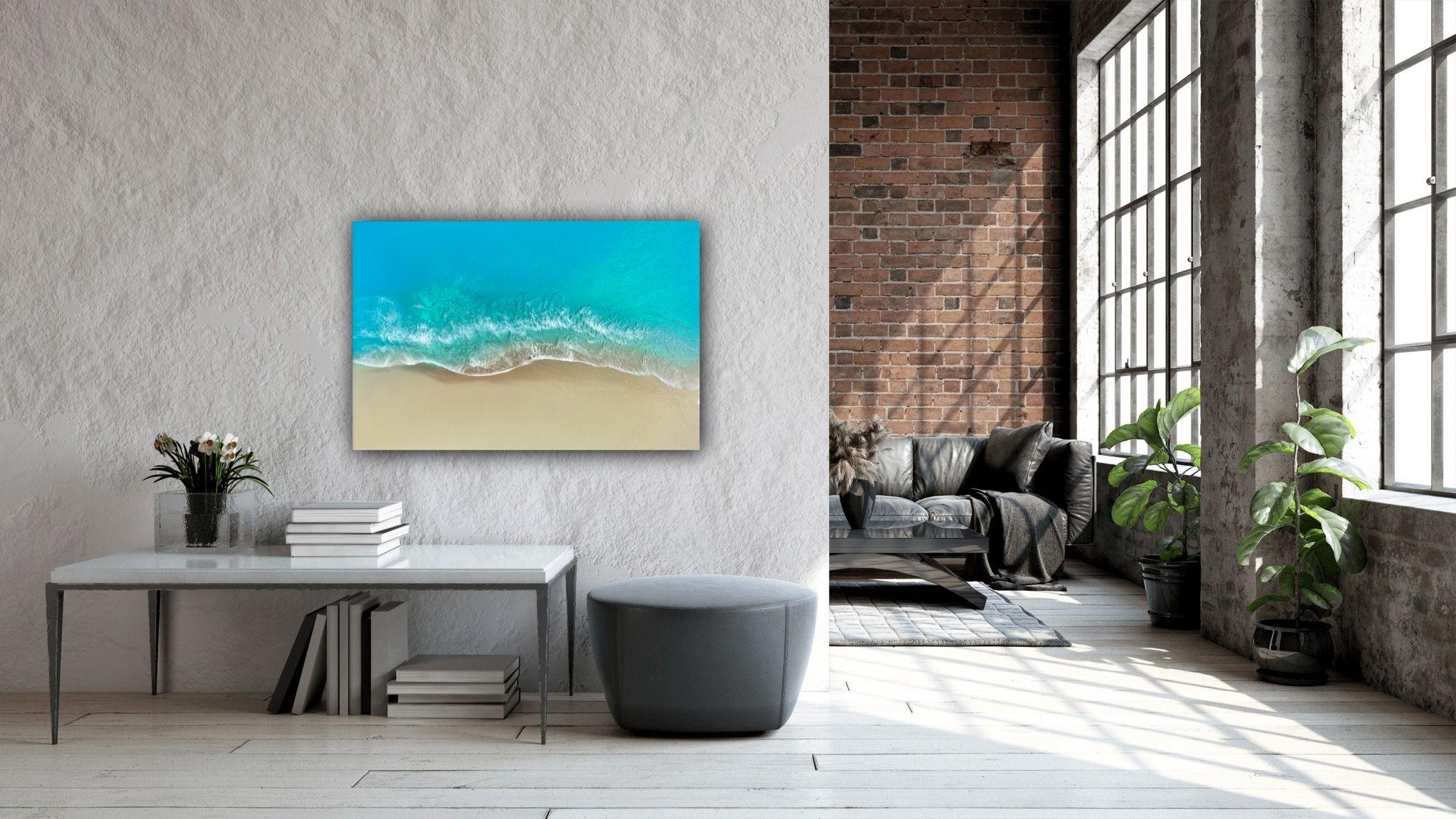 Gemälde, Acryl auf Leinwand, „Die Liebe kommt wie das Meer“ (Fotorealismus), Painting, von Ana Hefco