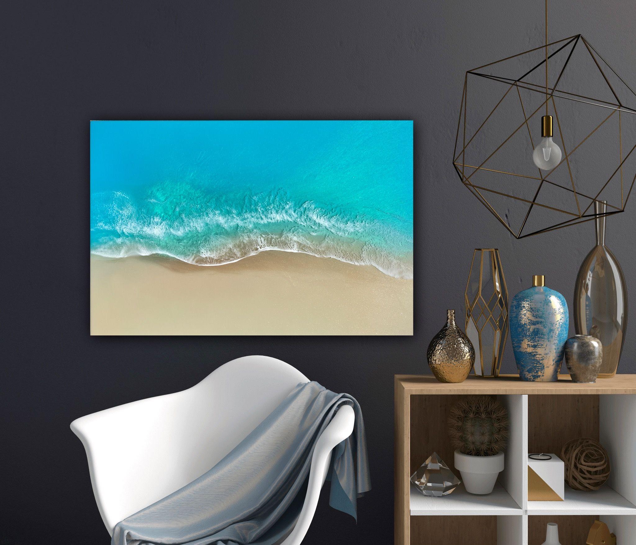Gemälde, Acryl auf Leinwand, „Die Liebe kommt wie das Meer“ im Angebot 1